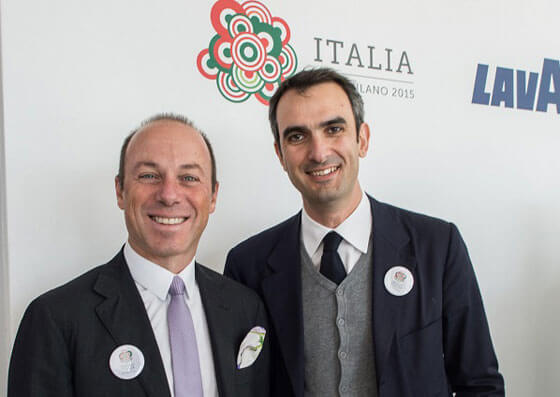 Marco Lavazza a destra insieme a Giuseppe Lavazza
