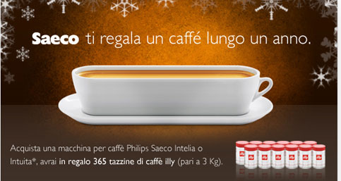 Saeco & Illy regalano 365 tazzine di caffè