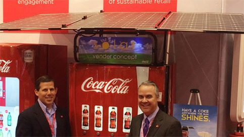 La vending machine a pannelli solari di Coca-Cola