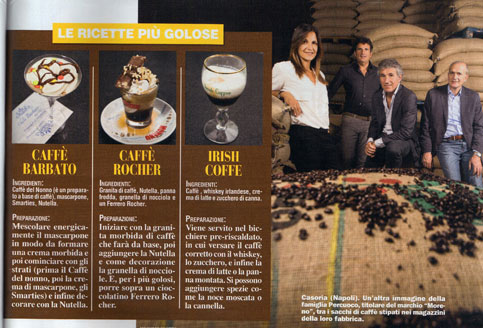 Sulla rivista “Chi” in edicola, Caffè Moreno presenta i caffè dell’estate