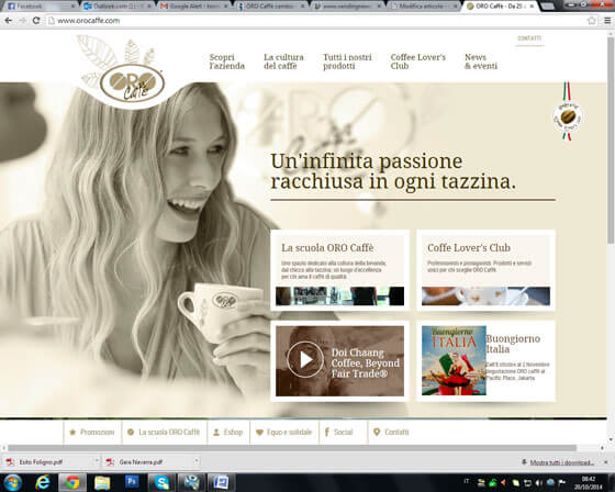 Oro Caffè presenta il nuovo sito