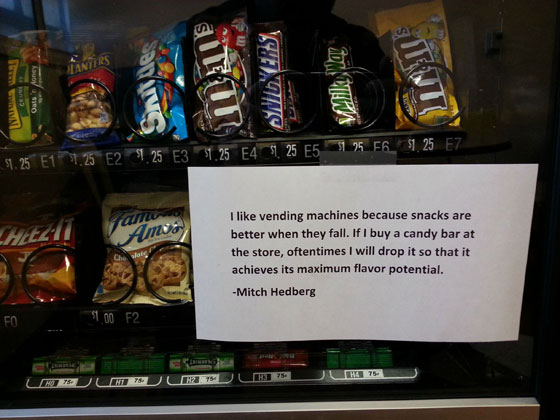 Se lo snack cade dal distributore automatico è più buono