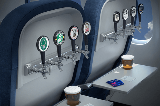 Birra in volo grazie al dispenser integrato