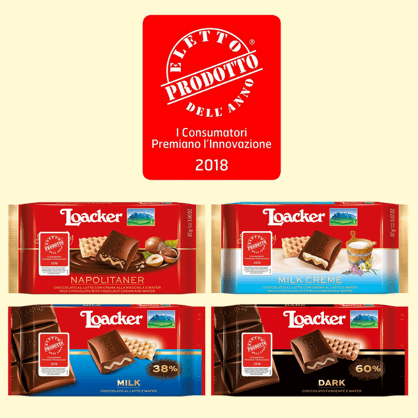 Loacker Cioccolato Specialty e Classic Eletto Prodotto dell’Anno