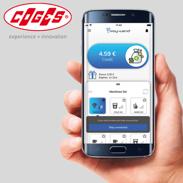 Pay4Vend 4.0 – Coges rivoluziona il pagamento con smartphone per vending