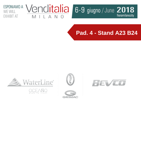Grimac e Fiorenzato nel gruppo Bevco e Waterline: tutte le novità a Venditalia 2018 Grimac e Fiorenzato nel gruppo Bevco e Waterline: tutte le novità a Venditalia 2018