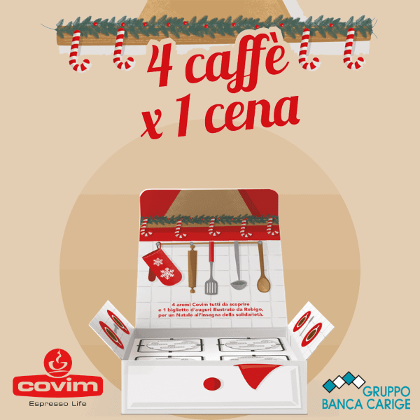 COVIM e Banca CARIGE insieme per il progetto “4 caffè x 1 cena”