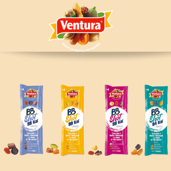Ventura lancia BBSHOT, la rivoluzionaria linea di snack a base frutta secca