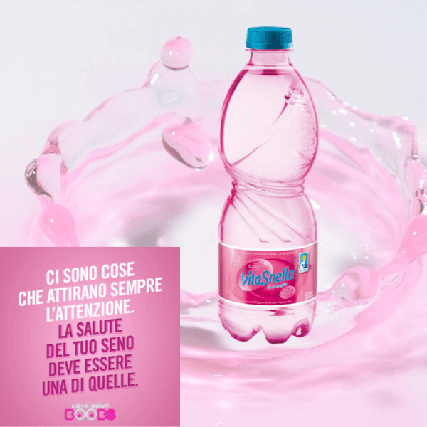 Limited edition di Acqua Vitasnella per la campagna Nastro Rosa di AIRC