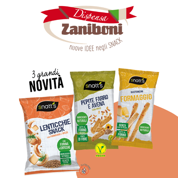Dispensa Zaniboni. 3 nuovi snack della linea Snatt’s realizzati con farine alternative