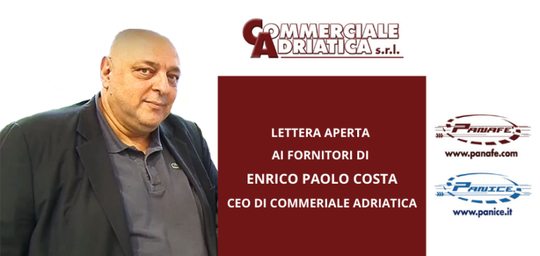 Lettera aperta ai fornitori di E. Paolo Costa – CEO di Commerciale Adriatica srl