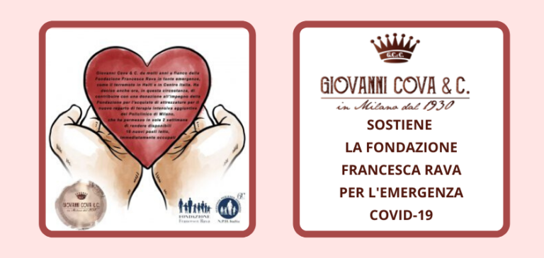 COVID-19. Giovanni Cova & C. sostiene la Fondazione Francesca Rava per l’emergenza