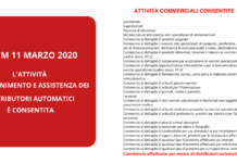DPCM 11-03-2020 – Consentita l’attività di gestione di distributori automatici