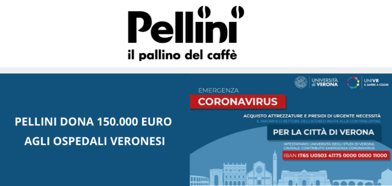 Caffè Pellini sostiene l’iniziativa “Per la città di Verona” e dona 150.000 euro
