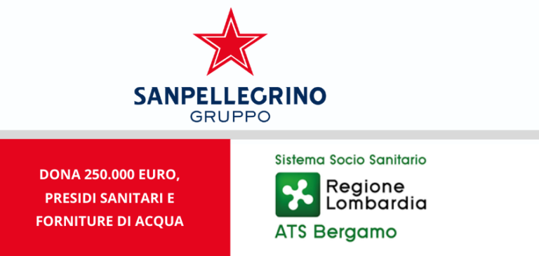 COVID-19. Gruppo Sanpellegrino dona 250.000 euro a ATS Bergamo