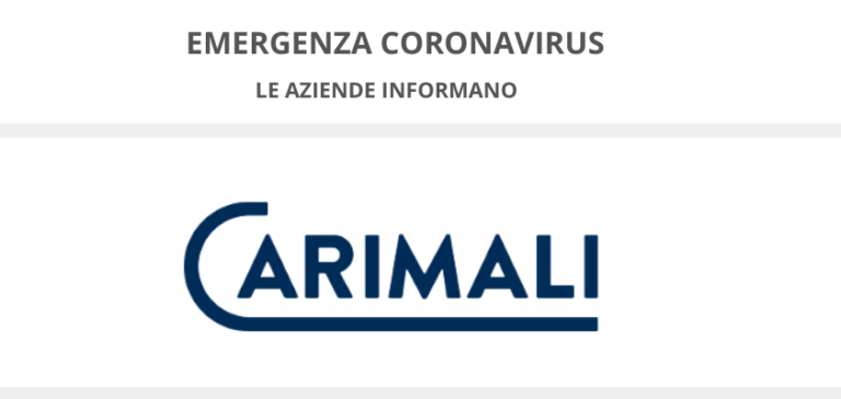 Emergenza Coronavirus. Le aziende informano: Carimali Emergenza Coronavirus. Le aziende informano: Carimali