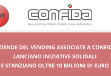 COVID-19. Aziende del Vending associate a CONFIDA stanziano 10 milioni di euro