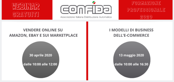 VENDINGNEWS.IT webinar confida COPERTINA DISTRIBUTORI AUTOMATICI VENDING CONFIDA. Formazione professionale: due webinar gratuiti sul tema business & e-commerce