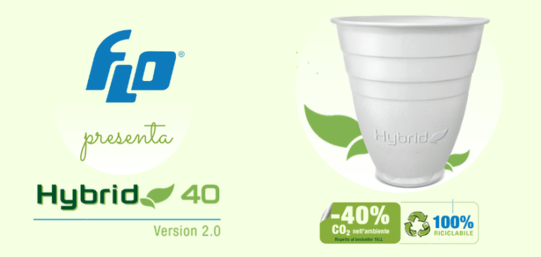 FLO SpA presenta la versione 2.0 del bicchiere HYBRID che riduce le emissioni del 40%