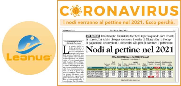 LEANUS. Impatto del Coronavirus sull’economia. I nodi verranno al pettine nel 2021