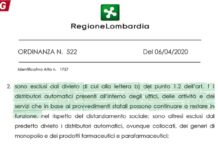 La Regione Lombardia fa retro front: da oggi riparte il servizio vending
