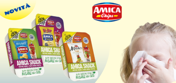 VENDINGNEWS.IT AMICA CHIPS 842 SNACK VENDING COVID-19. La salvietta per le mani nella merenda Amica Snack di Amica Chips
