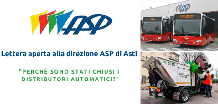 Lettera aperta alla direzione ASP di Asti per la chiusura dei distributori automatici