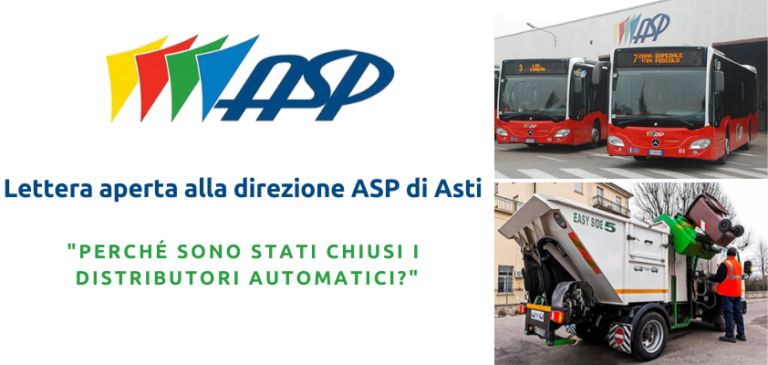 Lettera aperta alla direzione ASP di Asti per la chiusura dei distributori automatici