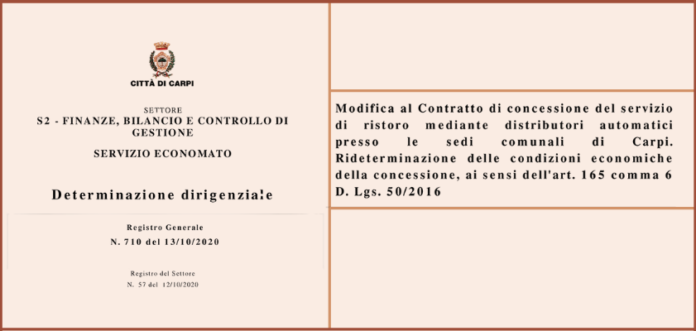 COMUNE CARPI 842 VENDING NEWS