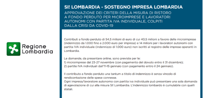 REGIONE LOMBARDIA IMPRESE 842 VENDING NEWS