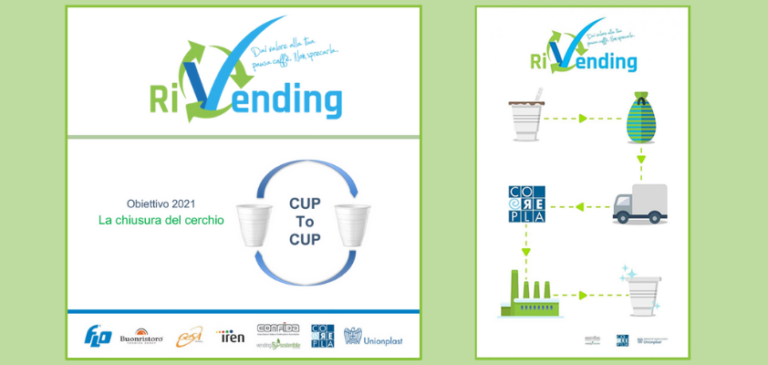 Progetto RiVending. Prodotto il primo bicchiere Cup2Cup in rPS  – polistirolo riciclato