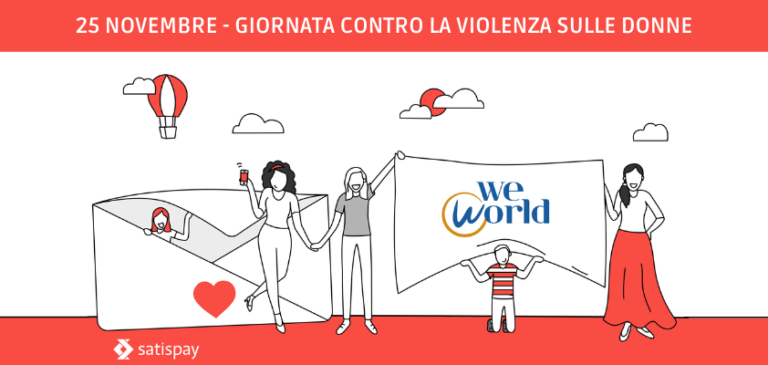 Giornata internazionale contro la violenza sulle donne. Satispay supporta WeWorld