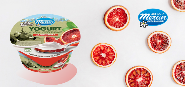 Latteria Merano amplia la gamma Yogurt extra cremoso col gusto Arancia Rossa