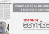 Pausa caffè al distributore a rischio di contagio. La replica di CONFIDA