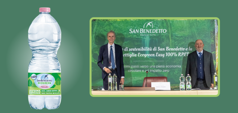 Acqua Minerale San Benedetto lancia la nuova bottiglia EcoGreen 100% Pet riciclato