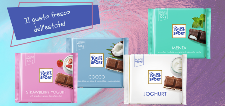 Ritter Sport. L’iconica tavoletta di cioccolato quadrata nei rinfrescanti gusti estivi