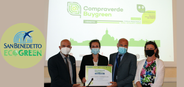 Con Ecogreen Acqua Minerale San Benedetto conquista il Premio Compraverde Veneto