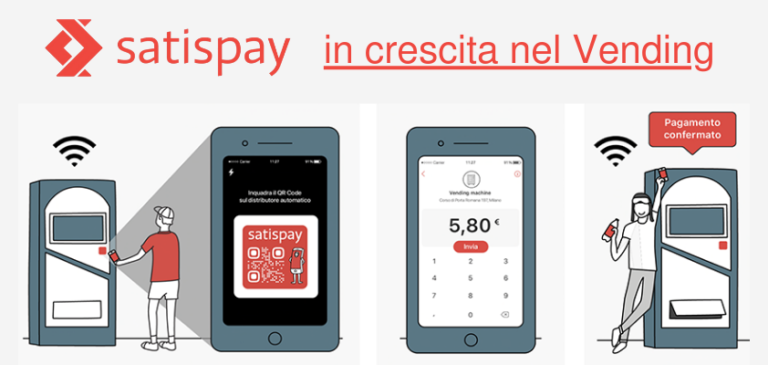 Satispay cresce anche grazie al cashback diretto presso i distributori automatici