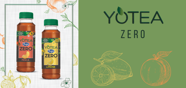 Da Yoga arriva YOTEA ZERO limone e pesca in formato ecosostenibile da 360 ml