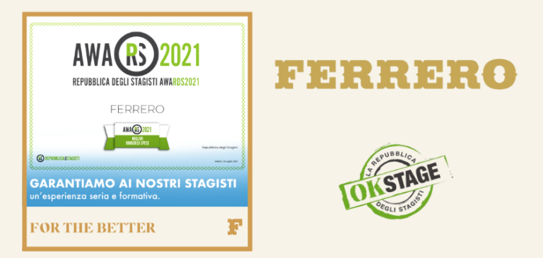 Ferrero premiata per il dodicesimo anno all’evento Best Stage 2021