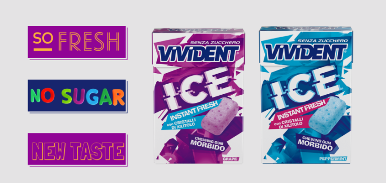 Con VIVIDENT ICE una nuova ed unica chewing experience anche nel gusto grape