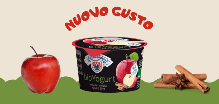 Bioyogurt di Latteria Vipiteno al gusto mela e cannella