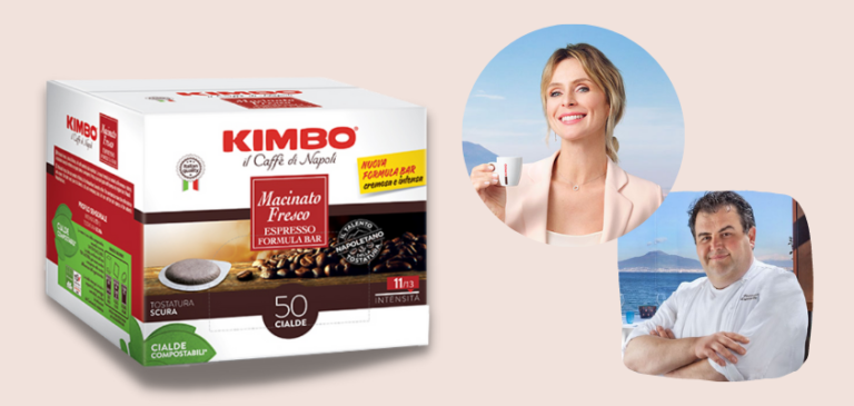 Al via la campagna pubblicitaria per le cialde compostabili Kimbo nuova formula bar