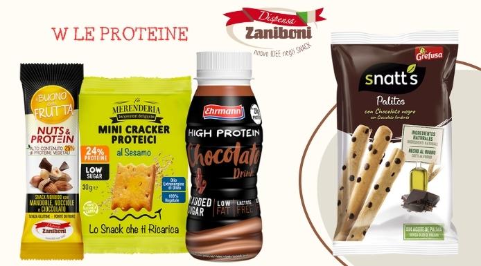 Dispensa Zaniboni amplia il catalogo con gli snack e drink della linea proteica