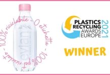 La bottiglia senza etichetta di Evian vince ai Plastics Recycling Awards Europe