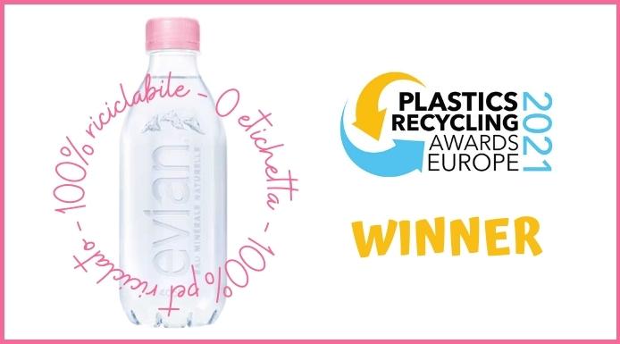 La bottiglia senza etichetta di Evian vince ai Plastics Recycling Awards Europe