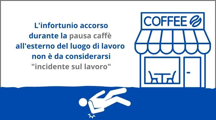 L’infortunio durante la pausa caffè fuori dal luogo di lavoro non è incidente (sul lavoro)