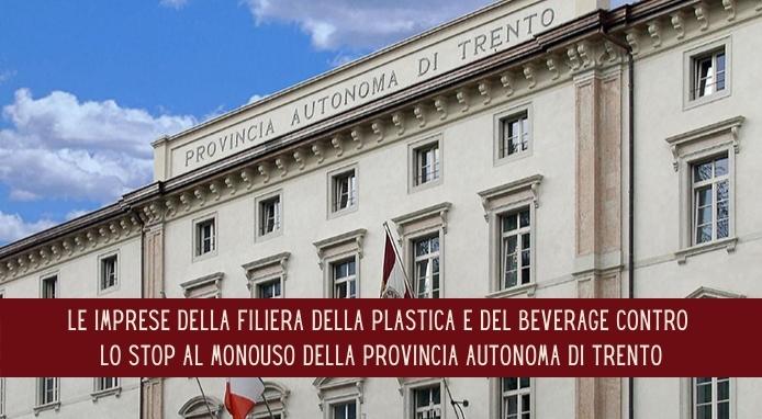 Le filiere della plastica e del beverage contro lo stop al monouso della Prov. di Trento