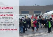 Il sì unanime dei lavoratori salva lo stabilimento SaGa Coffee
