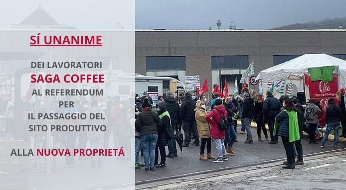 Il sì unanime dei lavoratori salva lo stabilimento SaGa Coffee